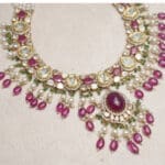 14kt Gold Kundan Polki Necklace With Earrings PKS14/9