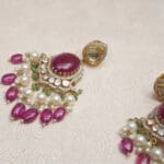 14kt Gold Kundan Polki Necklace With Earrings PKS14/9