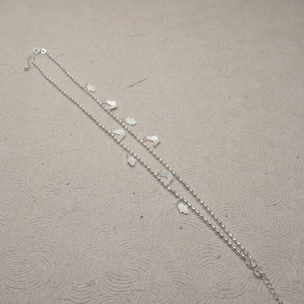 925 Minimal Beaded With Charm Anklets PYSS/758