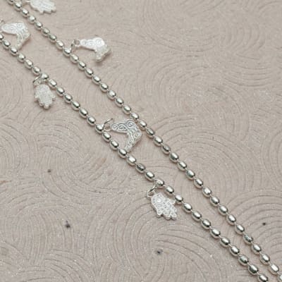 925 Minimal Beaded With Charm Anklets PYSS/758