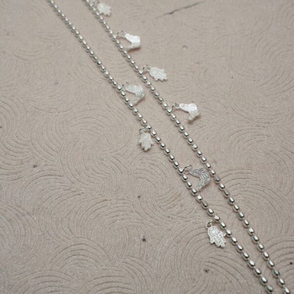 925 Minimal Beaded With Charm Anklets PYSS/758