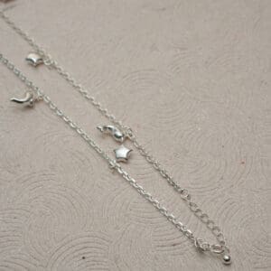 925 Silver Link Chain With Charm Anklets PYSS/756