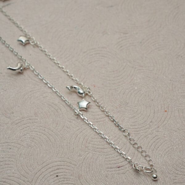 925 Silver Link Chain With Charm Anklets PYSS/756