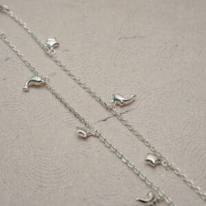 925 Silver Link Chain With Charm Anklets PYSS/756