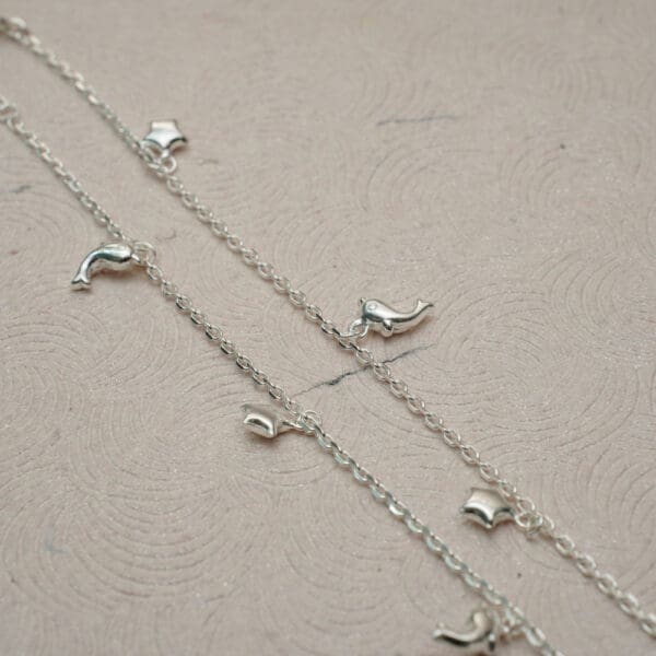 925 Silver Link Chain With Charm Anklets PYSS/756