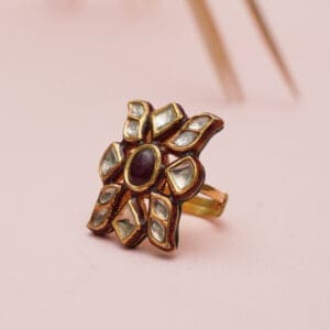 22Kt Gold Kundan Adjustable Ring RL22/226