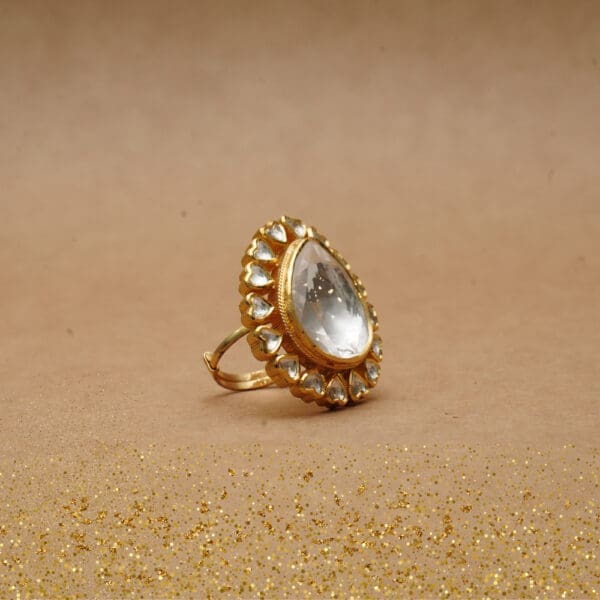 22Kt Gold Polki Adjustable Ring RL22/2319
