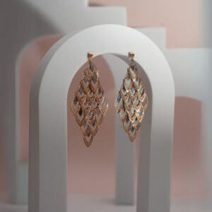 Peacock Plumage-Inspired 18Kt Gold Itelian Earrings ER18/794