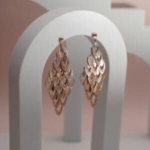 Peacock Plumage-Inspired 18Kt Gold Itelian Earrings ER18/794