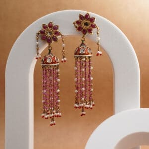 18Kt GOLD POLKI / KUNDAN EARRINGS PKE18/36