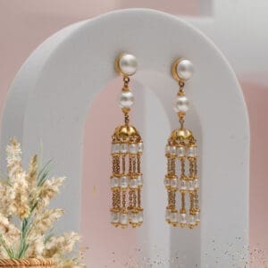 22Kt Gold Pearl Jhumka Earrings for Women ER22/12 | Bridal and Festive Wear
