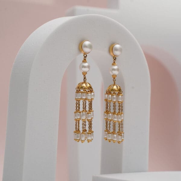 22Kt Gold Pearl Jhumka Earrings for Women ER22/12 | Bridal and Festive Wear