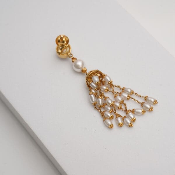 22Kt Gold Pearl Jhumka Earrings for Women ER22/12 | Bridal and Festive Wear