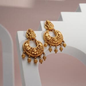 22Kt Yellow Gold Antoque Temple Chandbali CB22/19