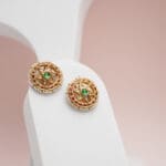 22Kt Gold Pearl Kundan Tops/ Earrings TP22/61 22Kt Gold Pearl Kundan Tops/ Earrings TP22/61