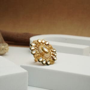 22Kt Gold Kundan Ring RL22/1444