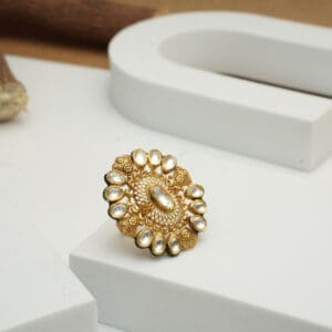 22Kt Gold Kundan Ring RL22/1444