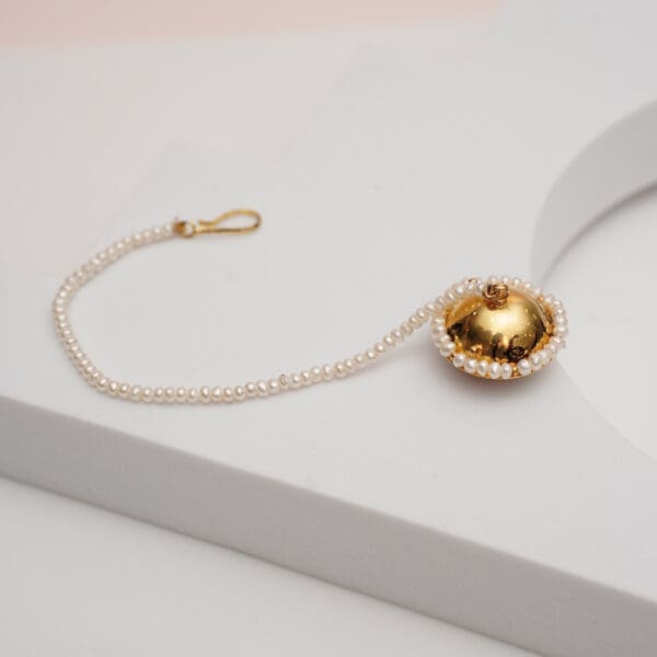 22Kt Gold Pearl Borla / Maang Teeka TK22/31