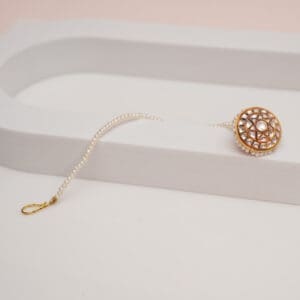 22Kt Gold Pearl Borla / Maang Teeka TK22/31