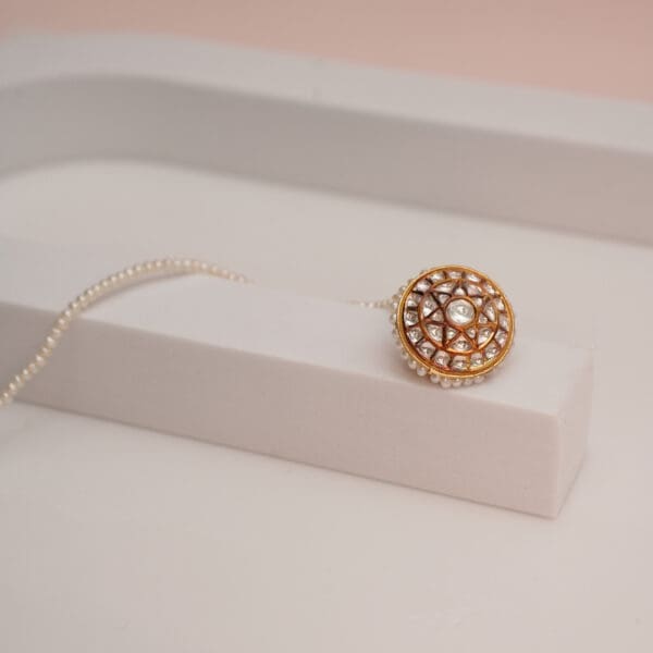 22Kt Gold Pearl Borla / Maang Teeka TK22/31