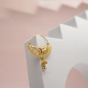 18 Kt Yellow Gold Traditional Nath – NT18/166 | Bridal Nose Ring 18 Kt Yellow Gold Traditional Nath – NT18/166 | Bridal Nose Ring