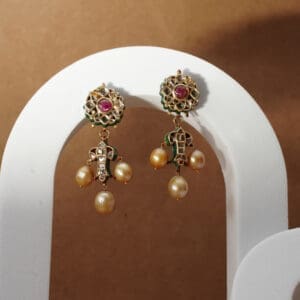 Regal Radiance: 18kt Gold Kundan Polki Earrings PKE18/34 Regal Radiance: 18kt Gold Kundan Polki Earrings PKE18/34